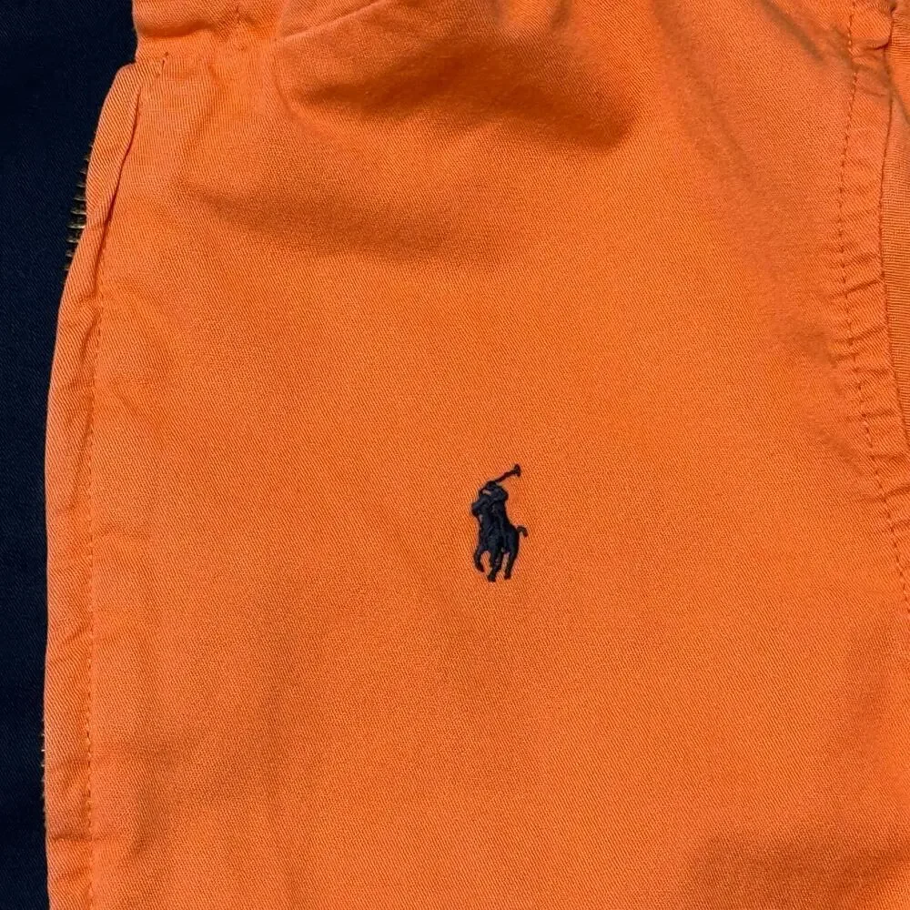 Polo Ralph Lauren Boys Toddler Reversible Hooded Jacket Navy Blue Orange Coat